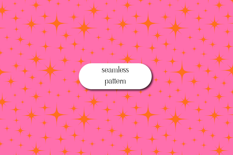 Pink Orange Starburst Seamless Pattern