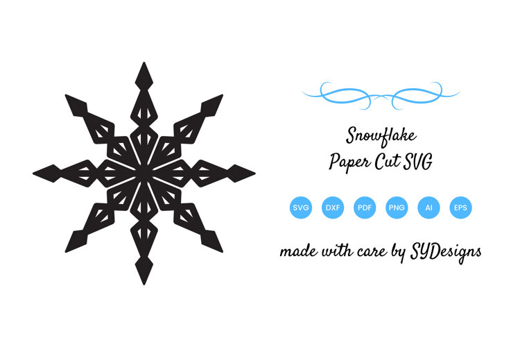 Snowflake Paper Cut SVG - Christmas Decoration Papercut example image 1