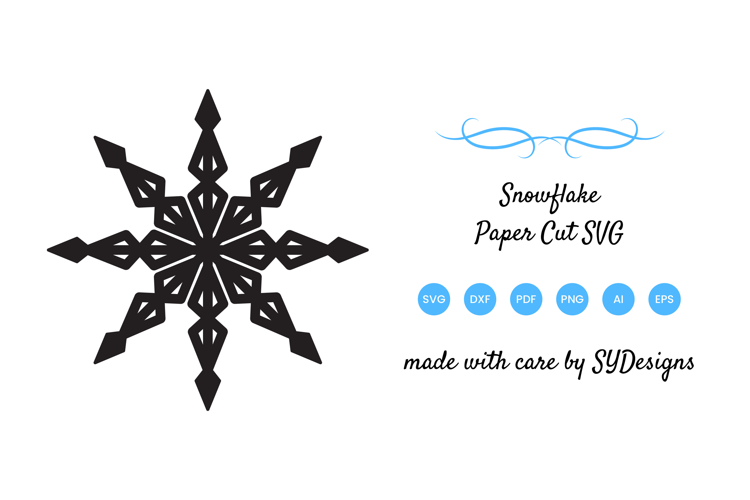 Snowflake Paper Cut SVG - Christmas Decoration Papercut