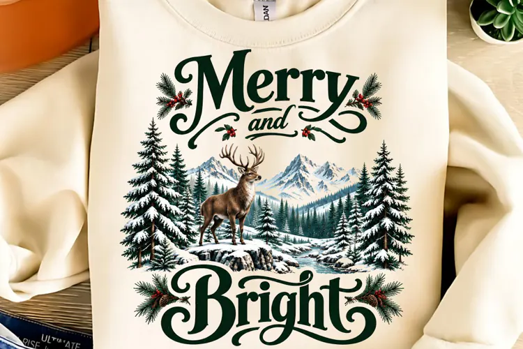 Merry and Bright PNG, Funny Christmas PNG, Merry Christmas