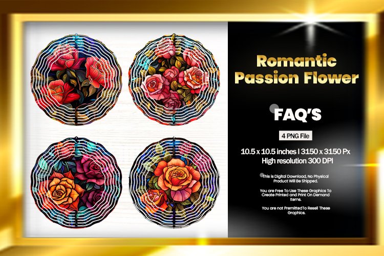 Romantic Passion Flower Roses Wind Spinner - 04 variations example image 1