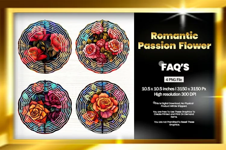 Romantic Passion Flower Roses Wind Spinner - 04 variations