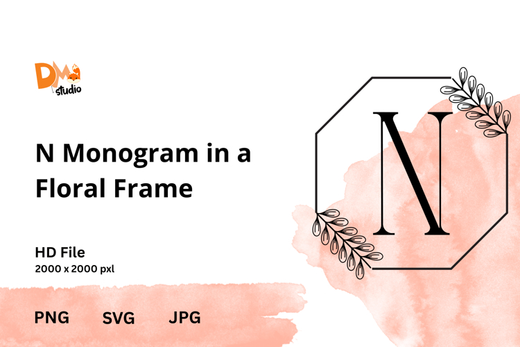 Monogram in a Floral Frame