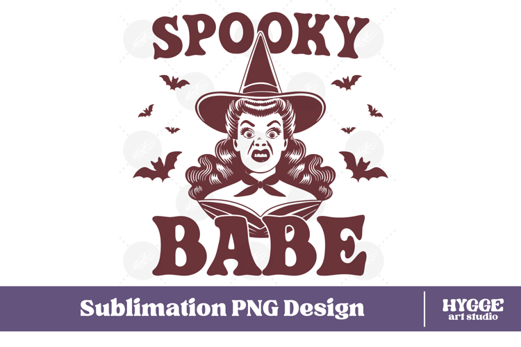 Spooky Babe Vintage Funny Sarcastic Halloween Witch PNG DTF