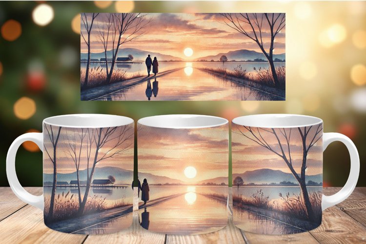 Valentine Mug Wrap Sublimation - couple example image 1