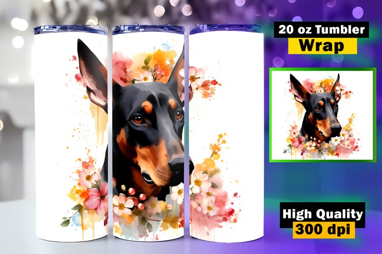 Dog Lovers tumbler wrap sublimation, 20 oz Skinny Tumbler