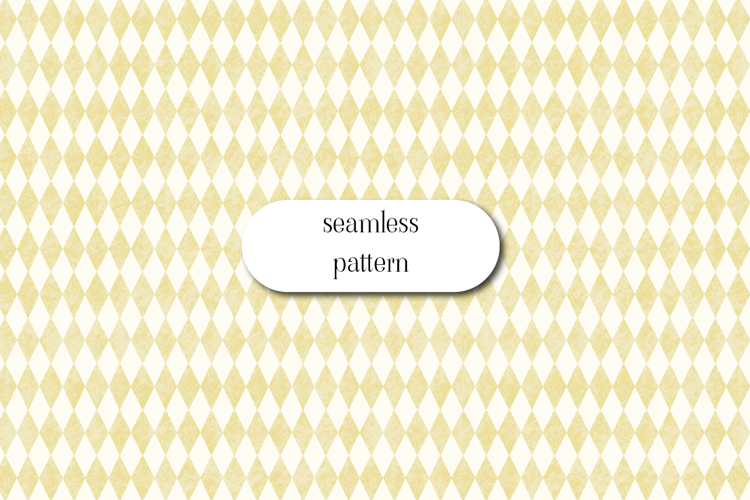Soft Yellow Harlequin Diamond Seamless Vintage Pattern Print