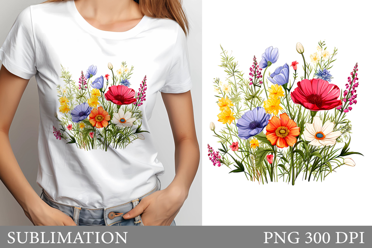 Wildflowers Sublimation. Wildflowers T-Shirt Sublimation example image 1