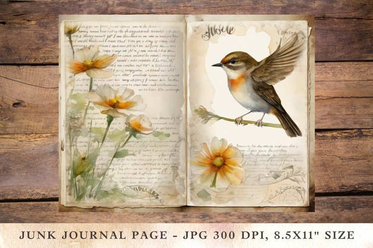 Printable Junk Journal Pages Bird 13