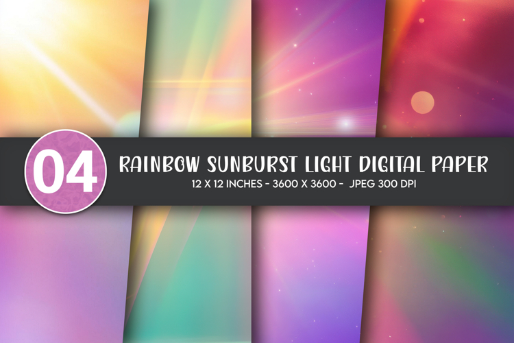 Rainbow Sunburst Light Digital Paper