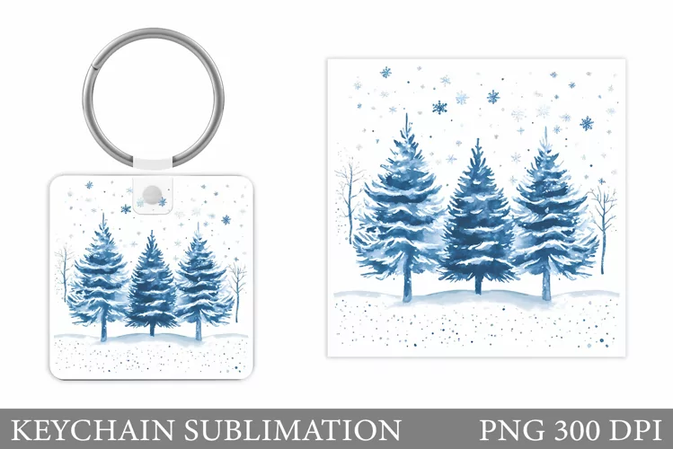 Christmas Tree Keychain. Christmas Keychain Sublimation