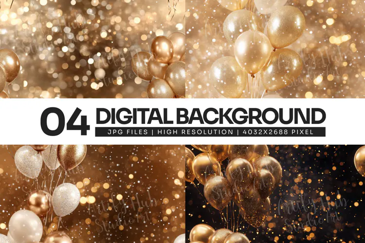 Elegant Gold Balloon Bokeh Background