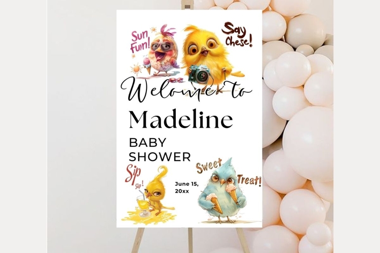 Baby Shower Welcome Sign Template 214 example image 1
