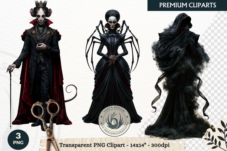 Dark Fantasy Halloween Horror Clipart PNG, Gothic Monster