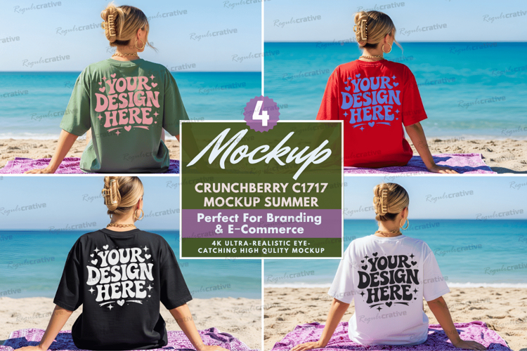 Summer Beach TShirt Mockup Set Summer Beach TShirt Mockup