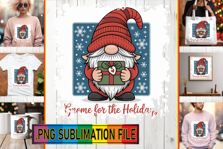 ENCHANTED TSHIRT Designs PNG, Holiday Gnome