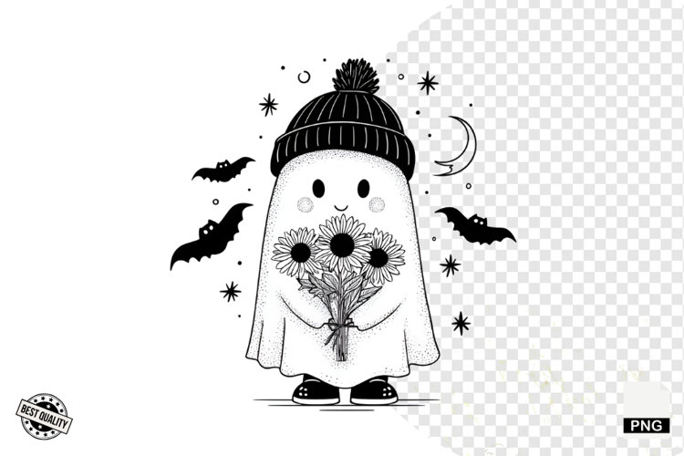 Cute Halloween Ghost Clipart example image 1