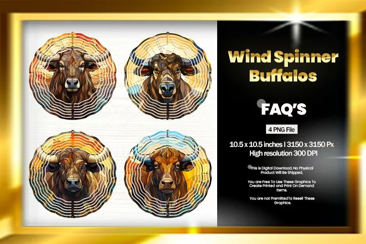 Buffaloes Wind Spinner Sublimation - 04 Variations