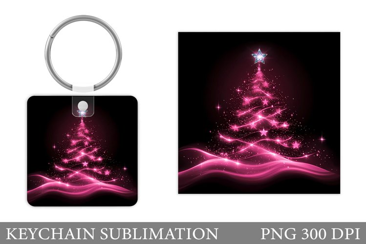 Christmas Tree Keychain. Christmas Keychain Sublimation example image 1