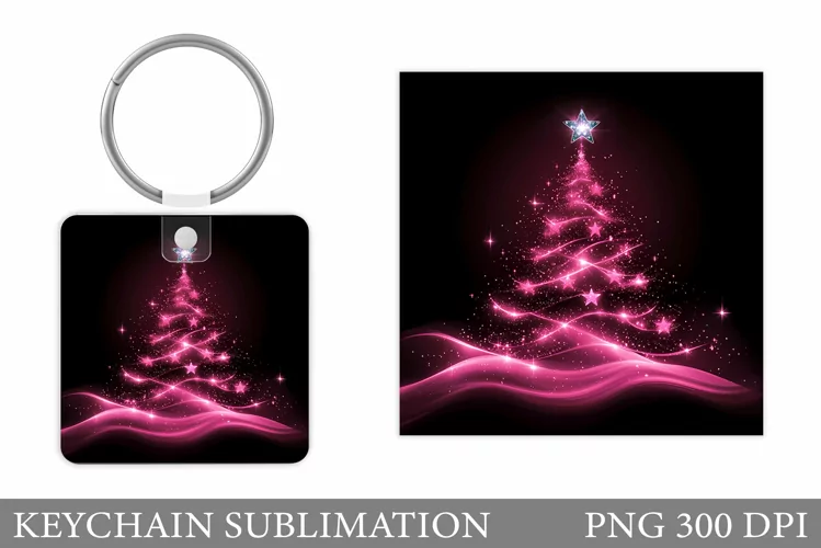 Christmas Tree Keychain. Christmas Keychain Sublimation