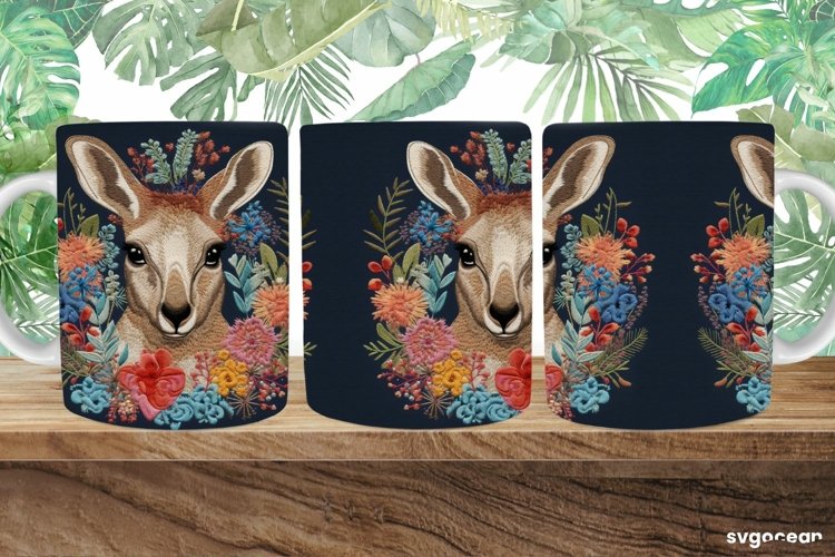 Embroidery Kangaroo Mug | 11 oz | Sublimation