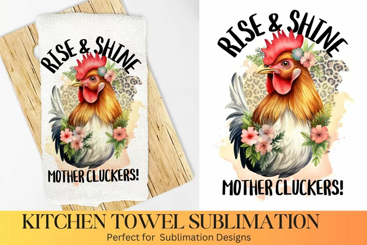Rise & Shine, Farmhouse Kitchen Towel, Kitchen Towel