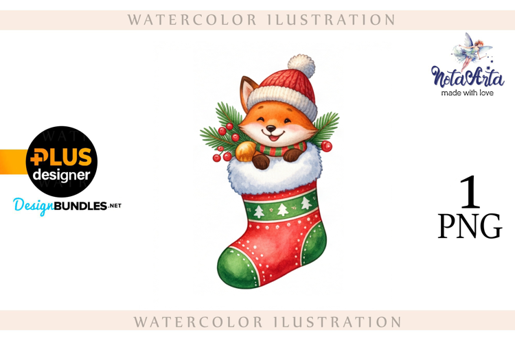 Illustration of a cute Christmas fox