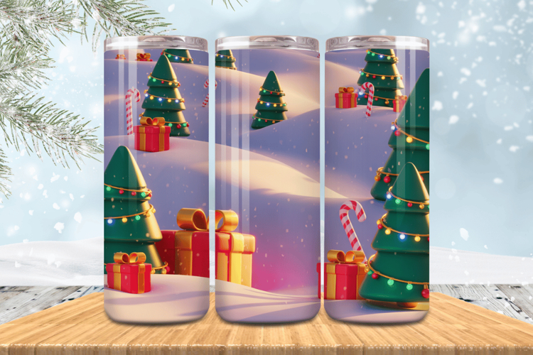 Winter Wonderland Snowflake PNG, Icy Tree 20oz Tumbler wrap