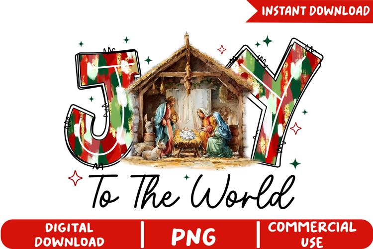 Christian Christmas Manger Sublimation, Jesus Christmas Png example image 1