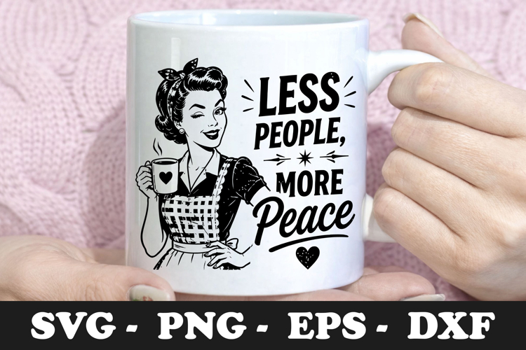 Less People More Peace Funny Introvert SVG Design