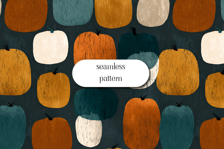 Abstract Pumpkin Seamless Autumn Pattern