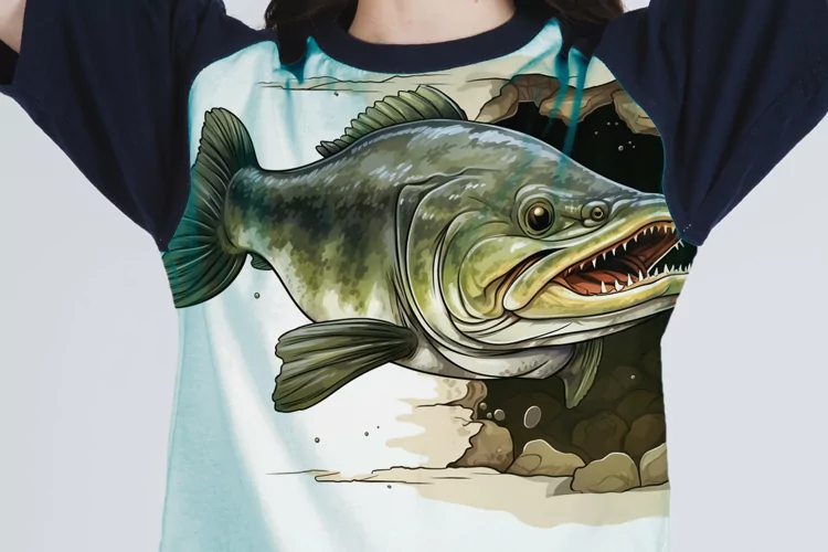Fish funny Animal head peeking on white background