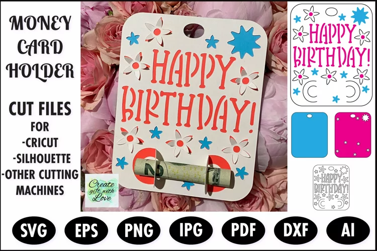 Birthday Money card | Paper cutting | Money card Holder SVG