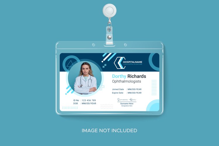 Medical doctor geometric vertical identity card template example image 1