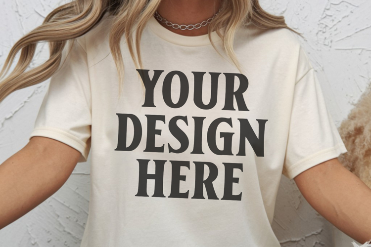 Comfort Colors 1717 Ivory T-Shirt mockup , CC 1717