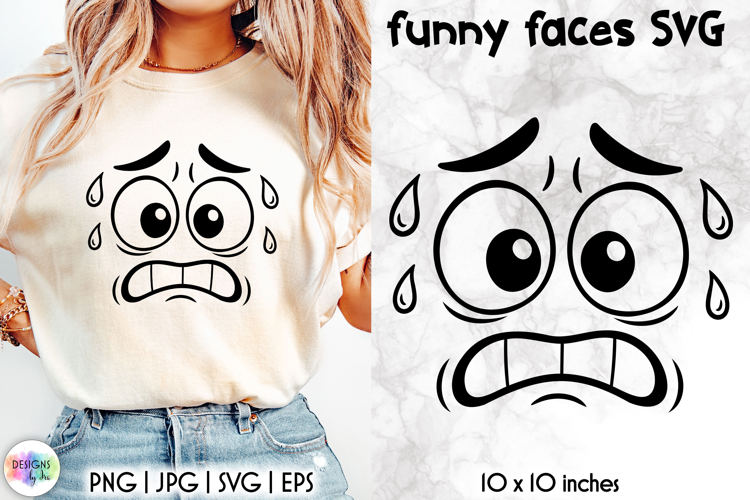 Funny Smiley Face SVG, Sarcastic Cartoon Face Expression PNG