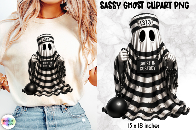 Prisoner Ghost PNG Funny Halloween Clipart