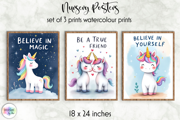 Unicorn Positive Affirmation Poster, Inspirational Kids Wall