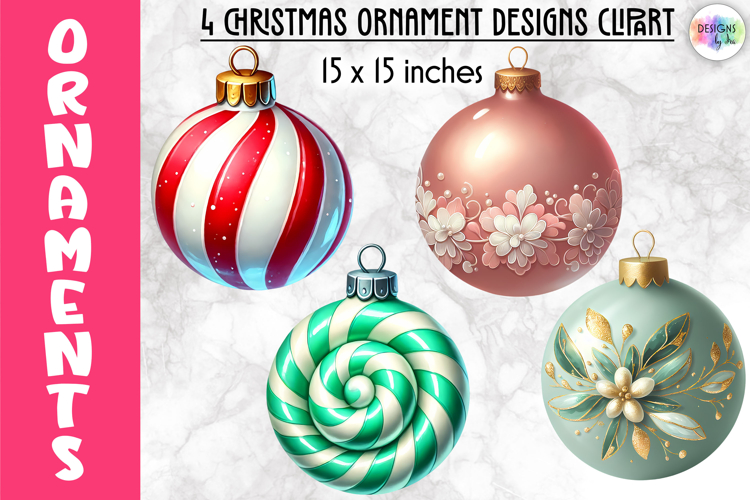 Christmas Ornaments Clipart, Christmas Tree Baubles PNG