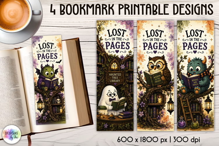 Halloween Bookmarks, Lost in the Pages PNG