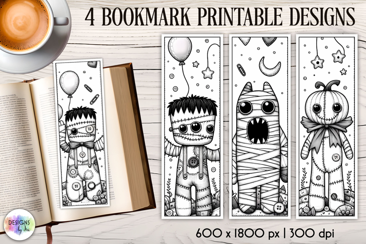 Halloween Bookmarks, Gothic Black and White Bookmarks