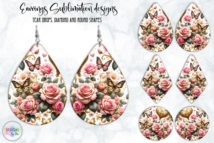Vintage Flowers Earrings Design, Baroque Floral Earrings example image 1