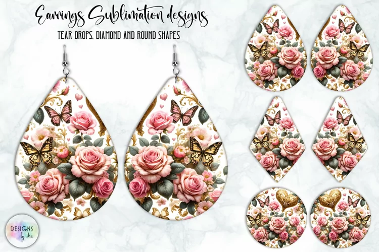 Vintage Flowers Earrings Design, Baroque Floral Earrings