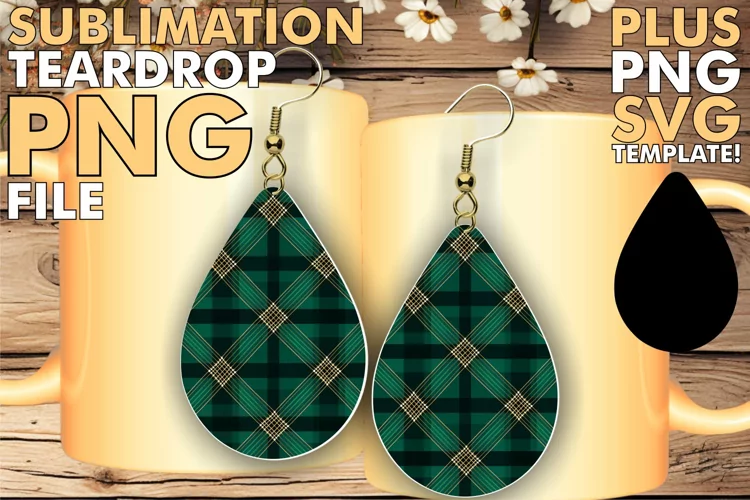 Plaid Perfection: Sparkling Teardrop Sublimation