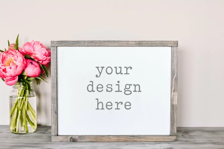 14x11 Wood Sign Mockup| Styled Photography | Digital Mockup
