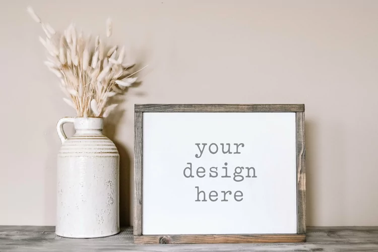 Wood Sign Mockup| Stock Photo| Flat Lay | Digital Mockup