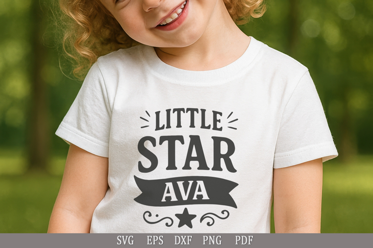 Little Star Ava SVG Personalized Name Design for Kids Gifts