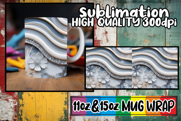 Vibrant afternoons 11oz 15oz sublimation wrap, Pattern example image 1