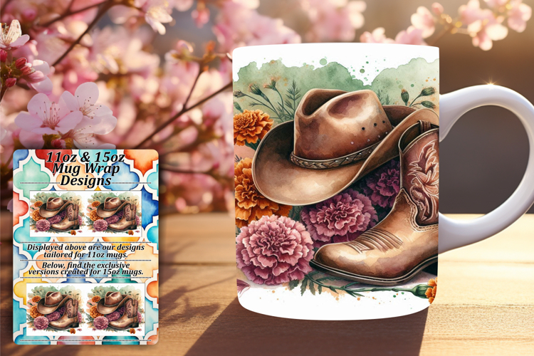 Chic 11oz Png Mug Wrap Template , Western