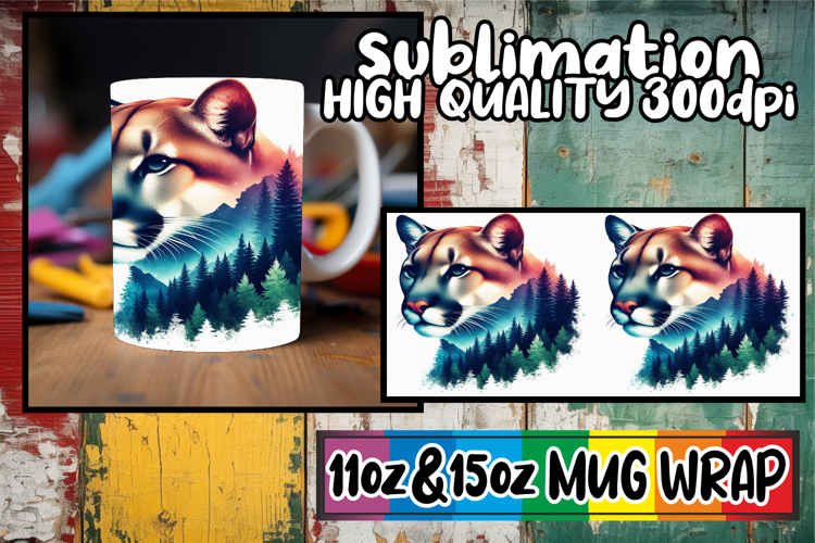 Heartfelt dreams sublimation mug wrap, Animals Art